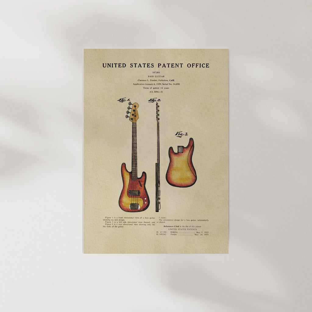 PATENTES ATEMPORALES - IMPRESIÓN DE BAJO FENDER