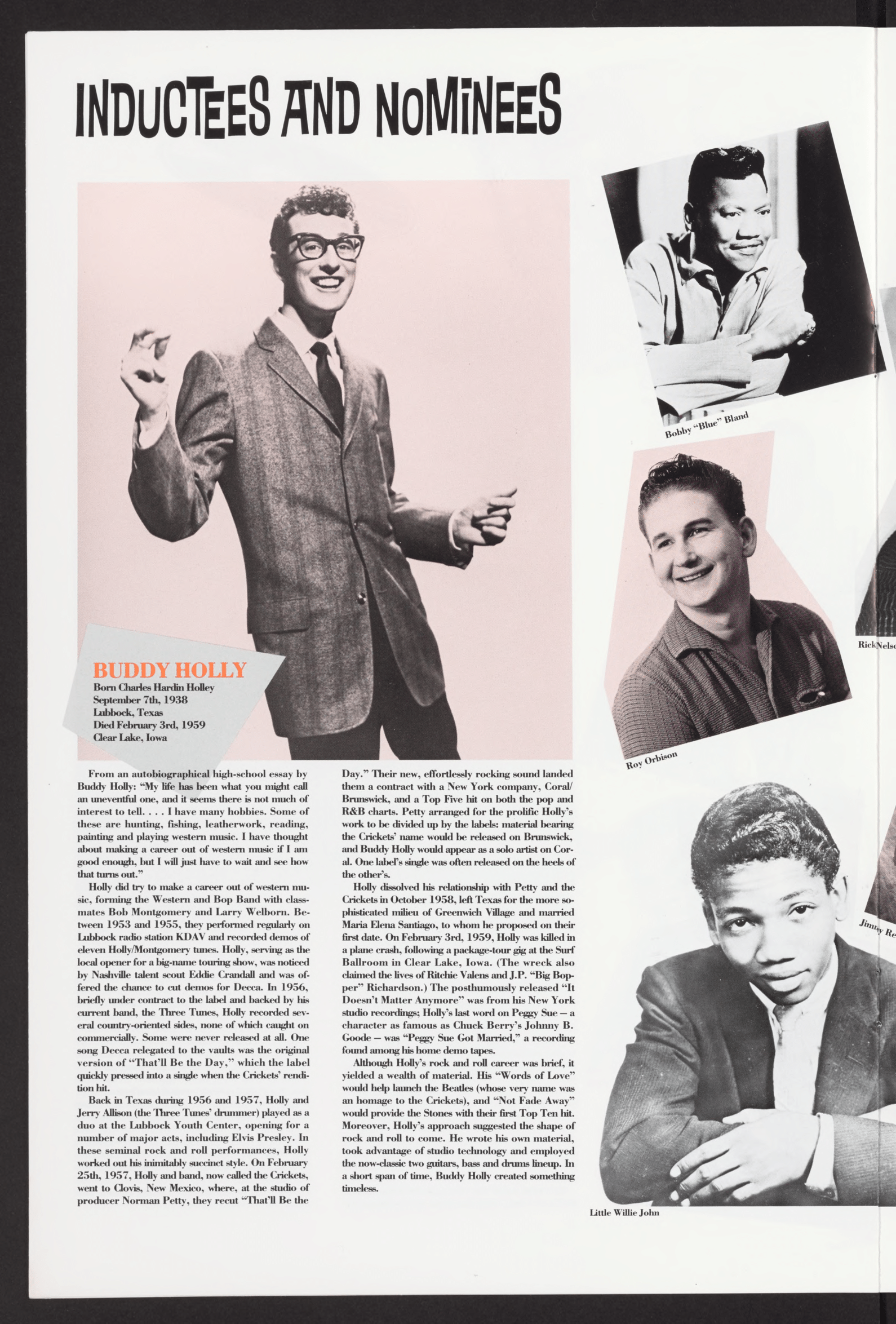 ROCK HALL 1986 - INDUCTION PROGRAM