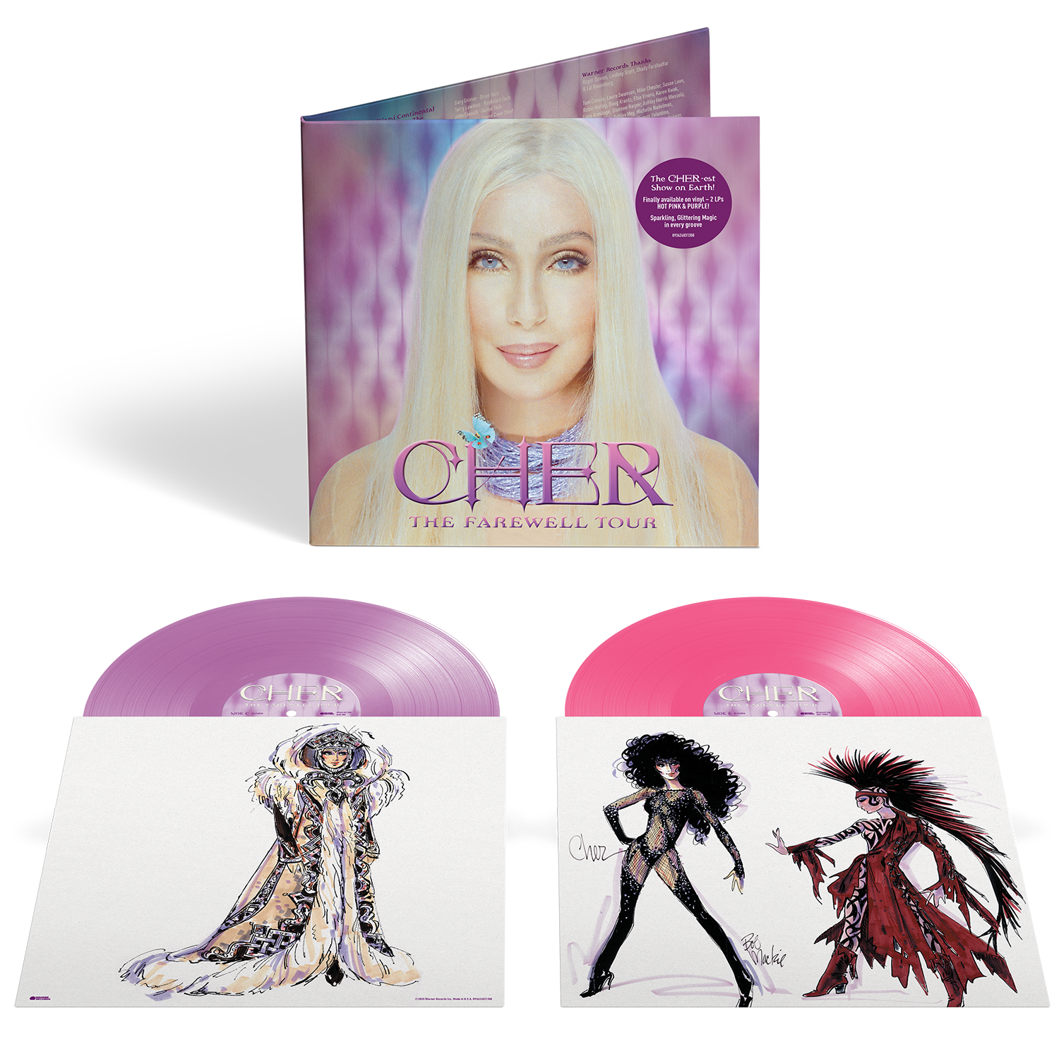 CHER - THE FAREWELL TOUR - HOT PINK & PURPLE COLOR - 2-LP - VINYL LP