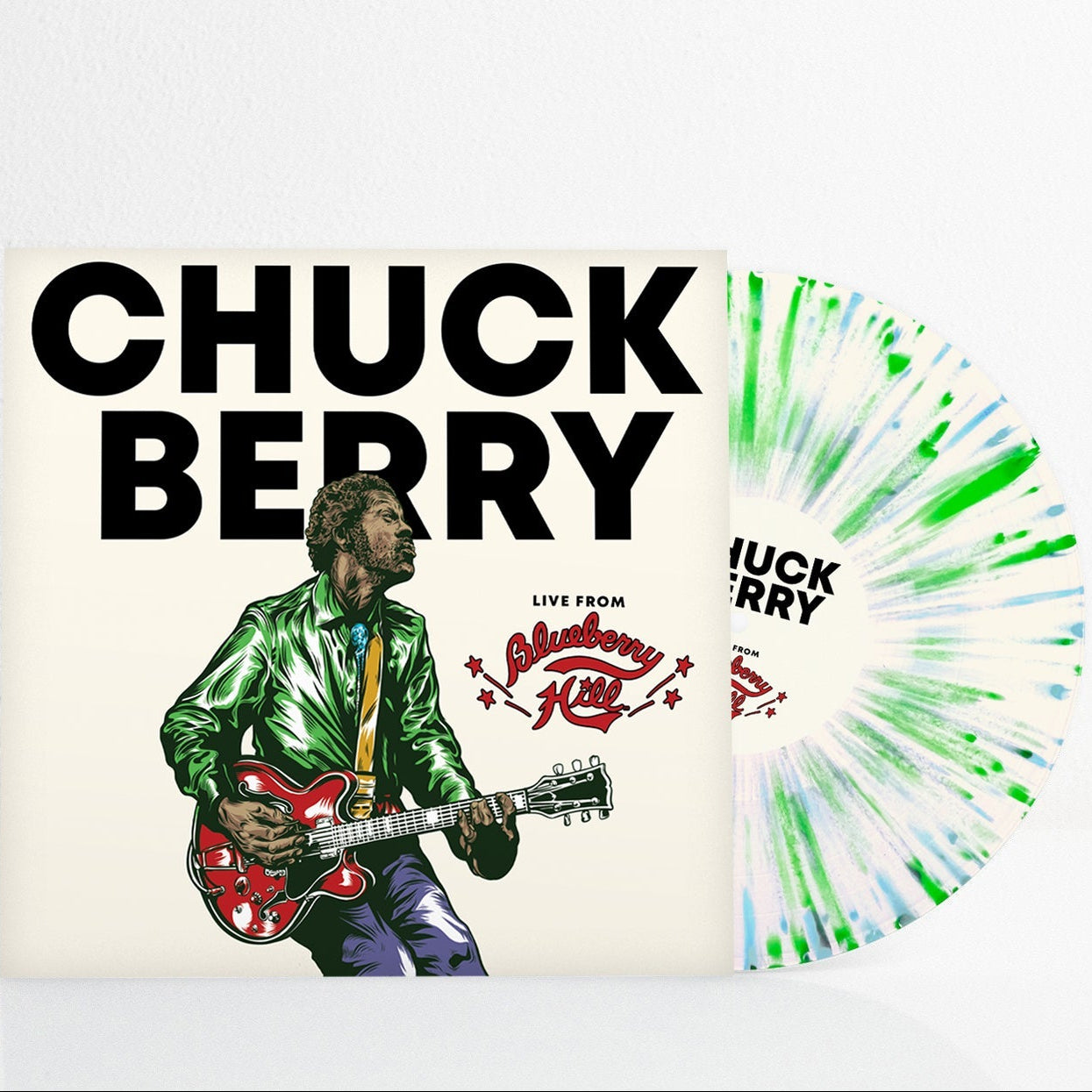 CHUCK BERRY - LIVE FROM BLUEBERRY HILL - GREEN & BLUE SPLATTER COLOR - VINYL LP