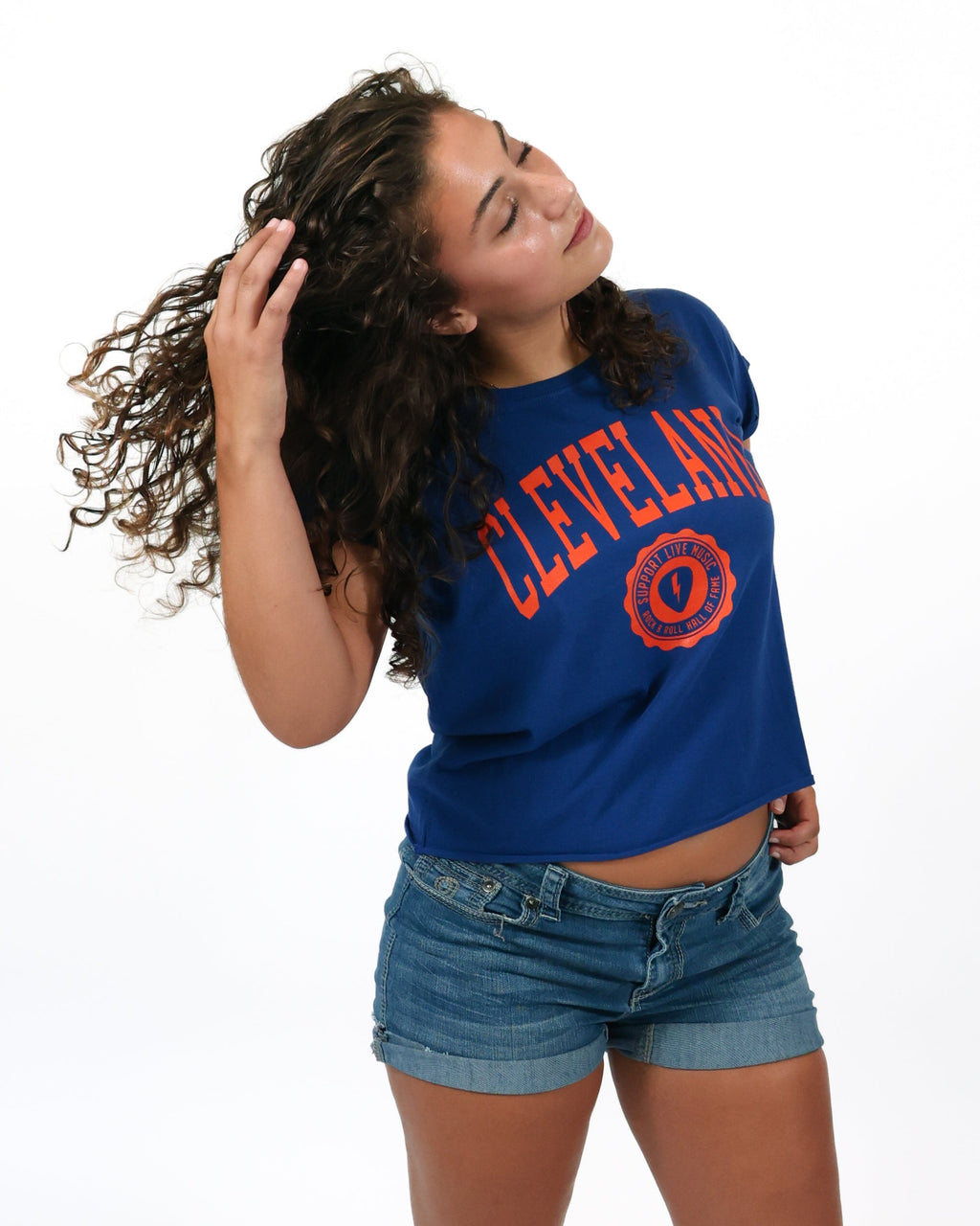 ROCK HALL CLE CREST BLUE FITTED T-SHIRT