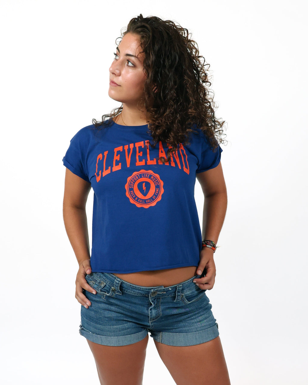 ROCK HALL CLE CREST BLUE FITTED T-SHIRT