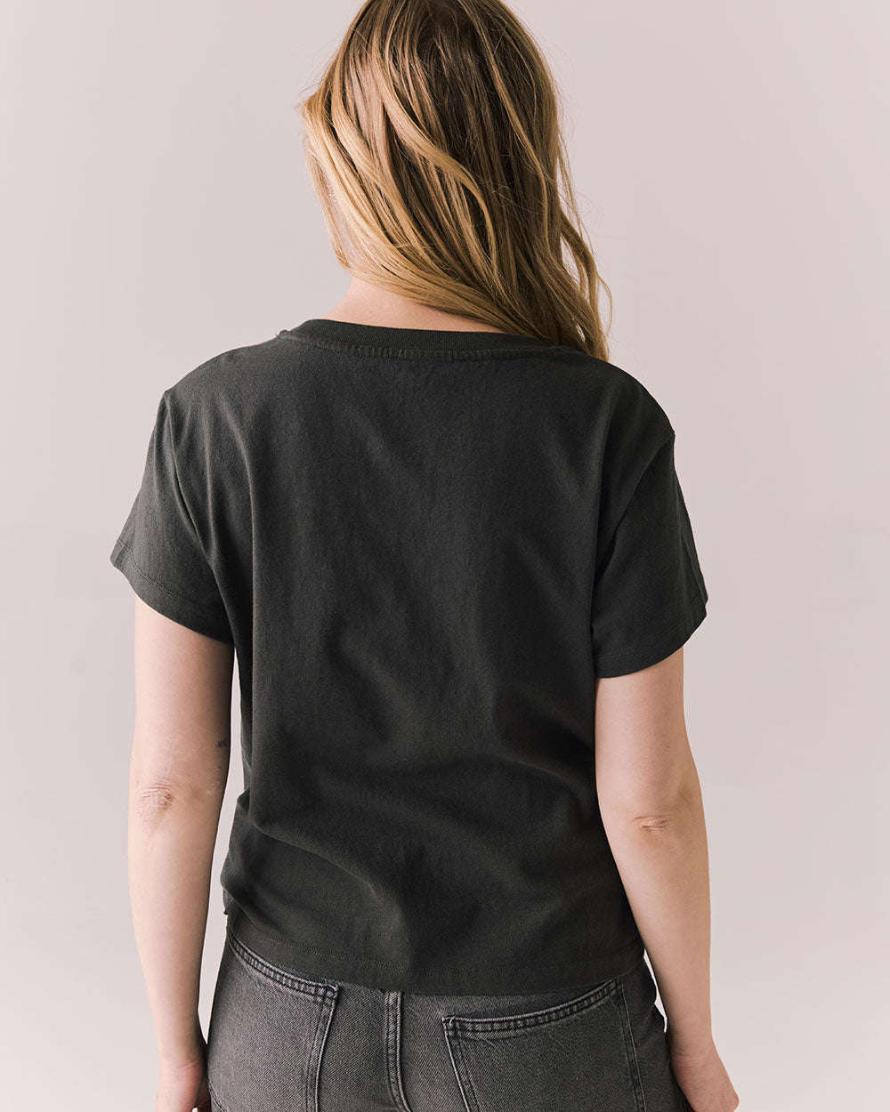 BLONDIE - HEART OF GLASS VINTAGE BLACK CROPPED TEE