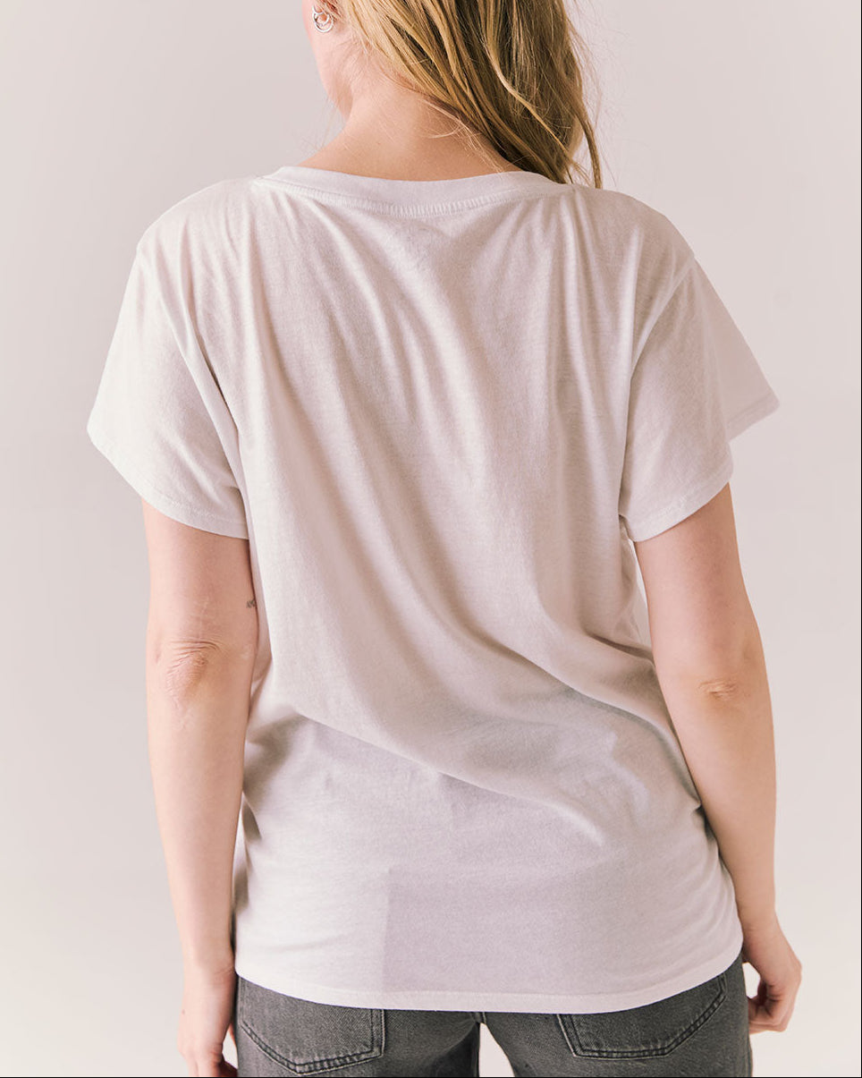 WOODSTOCK PEACE AND MUSIC TICKET CROPPED TEE