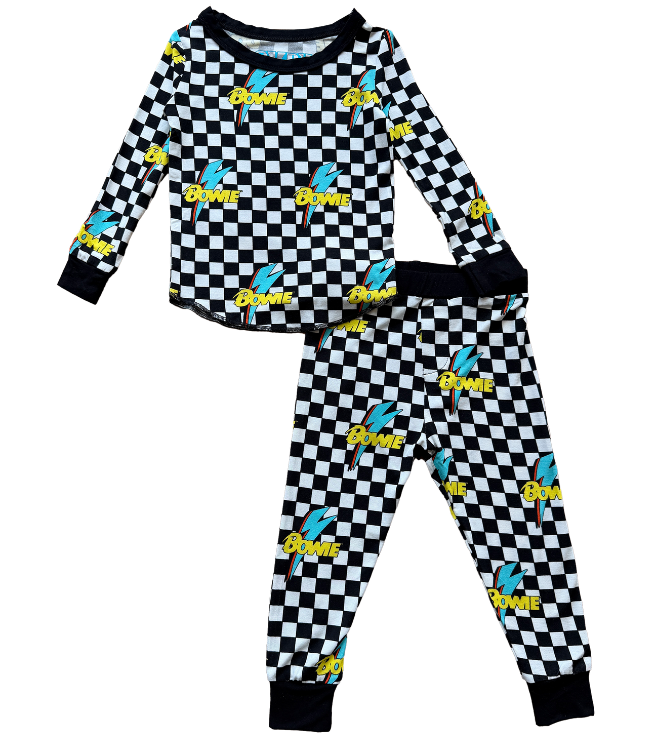 DAVID BOWIE - CHECKERED BOLT KIDS PAJAMA SET
