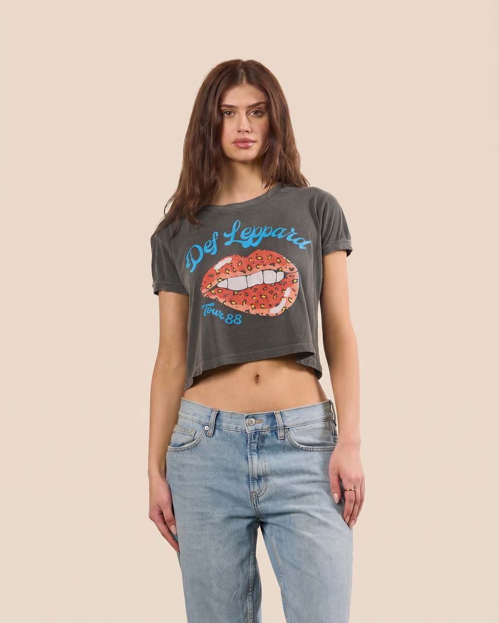DEF LEPPARD - TOUR OF 1988 CROPPED TEE