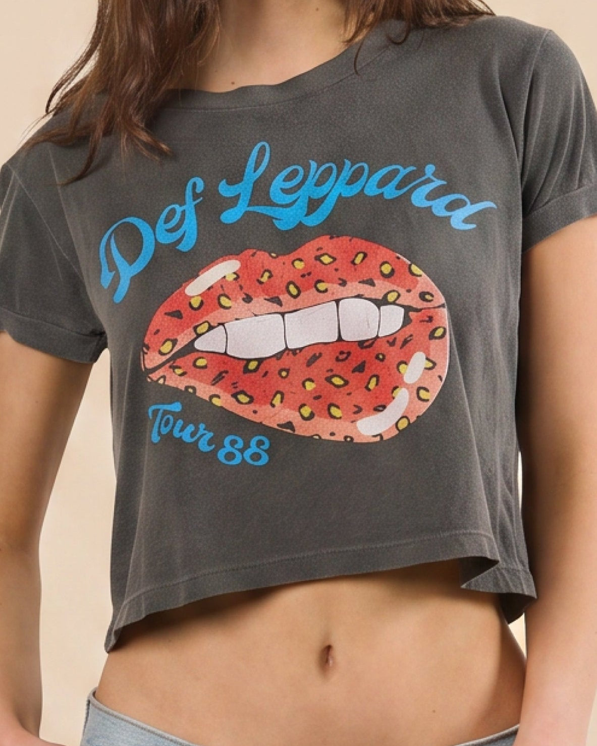 DEF LEPPARD - TOUR OF 1988 CROPPED TEE