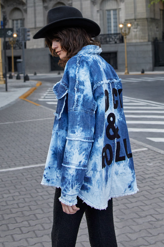 ROCK & ROLL ACID-WASH SHACKET BY ELAN