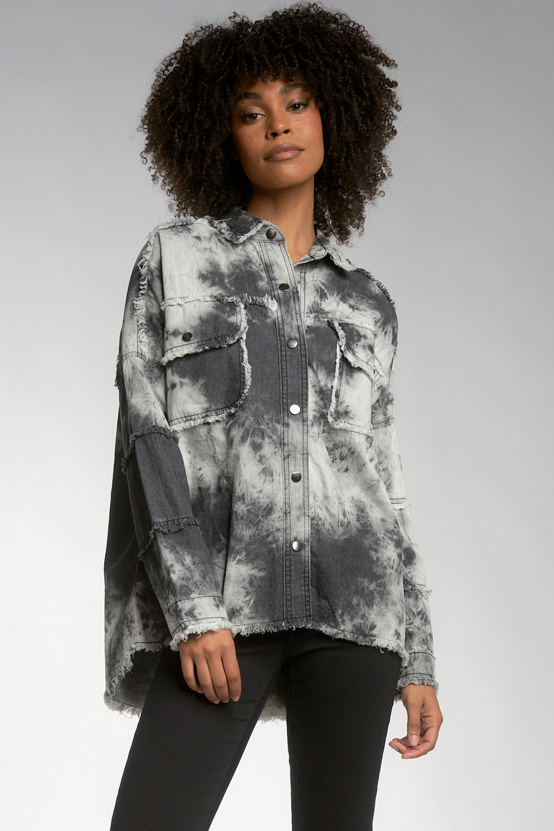 ROCK & ROLL ACID-WASH SHACKET BY ELAN