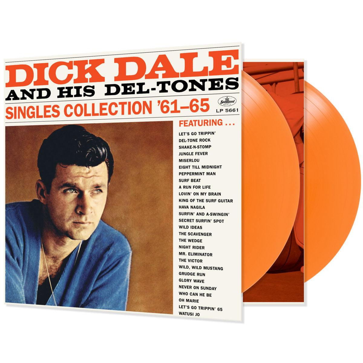 DICK DALE AND HIS DEL-TONES - SINGLES COLLECTION '61-65 - ORANGE COLOR - 2-LP - VINYL LP