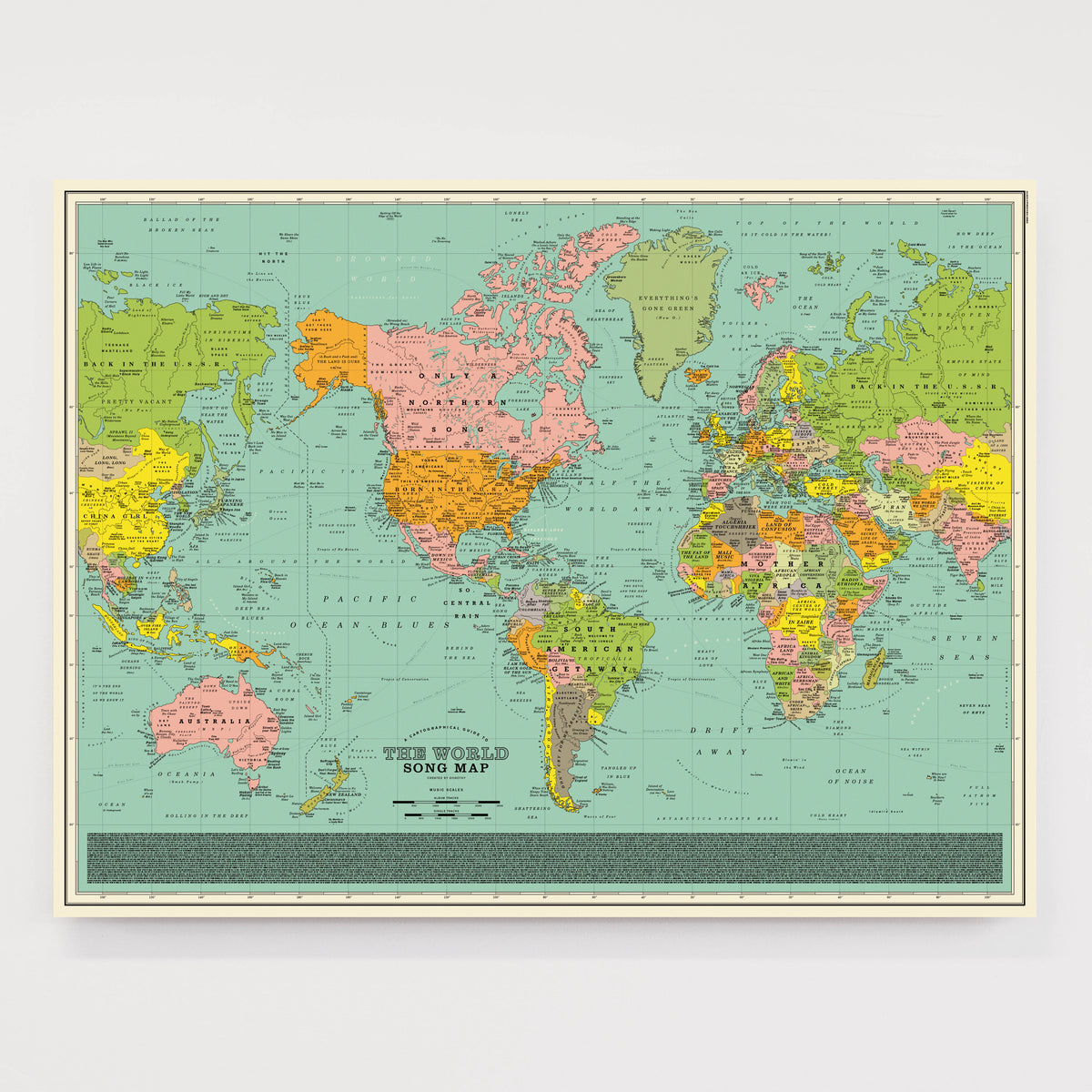 DOROTHY - WORLD SONG MAP CLASSIC EDITION PRINT