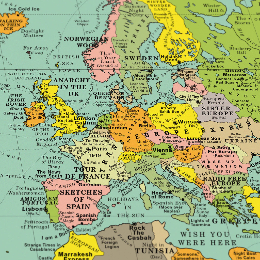 DOROTHY - WORLD SONG MAP CLASSIC EDITION PRINT