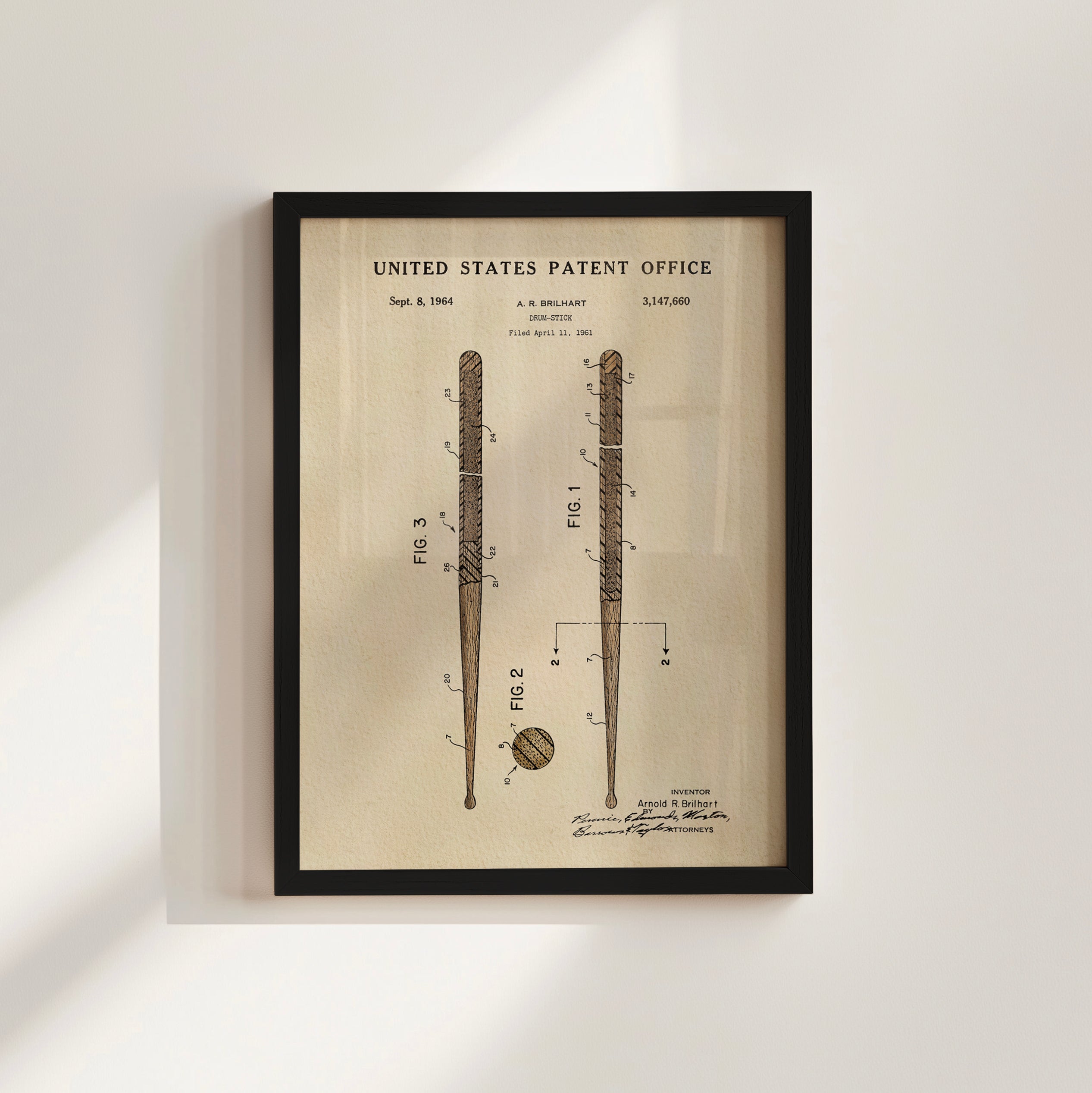TIMELESS PATENTS - DRUMSTICKS PRINT