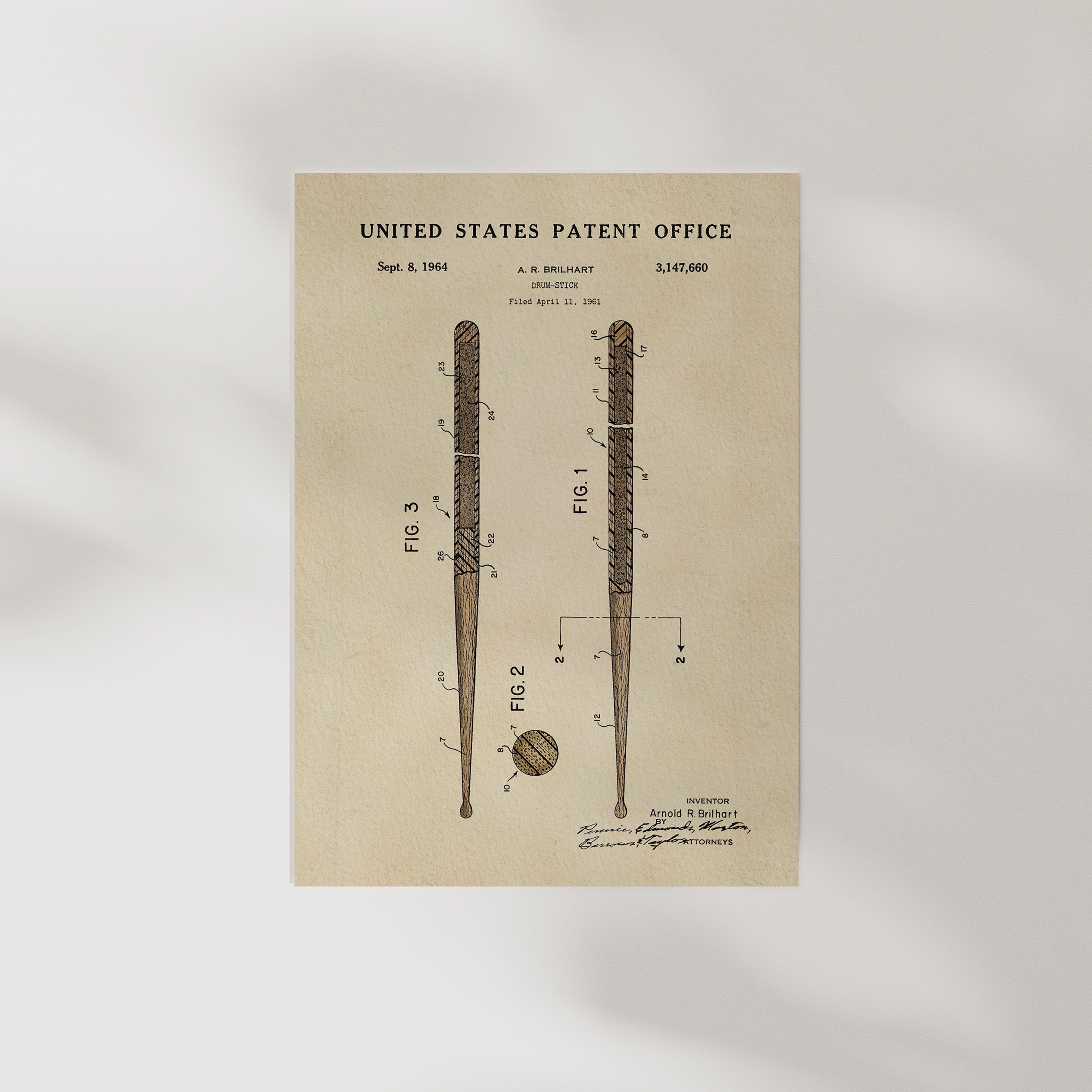 TIMELESS PATENTS - DRUMSTICKS PRINT