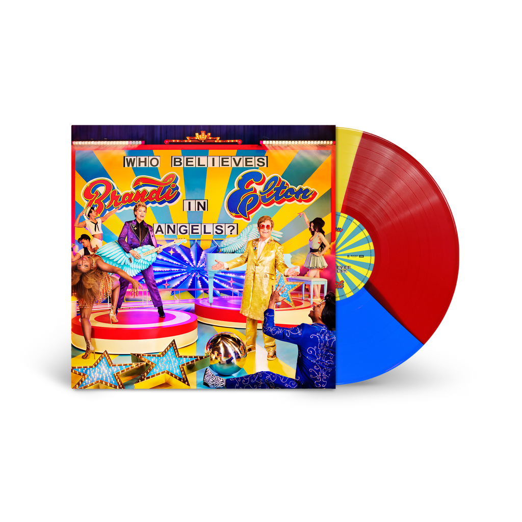 ELTON JOHN & BRANDI CARLILE - WHO BELIEVES IN ANGELS? - BLUE/RED/YELLOW COLOR - VINYL LP
