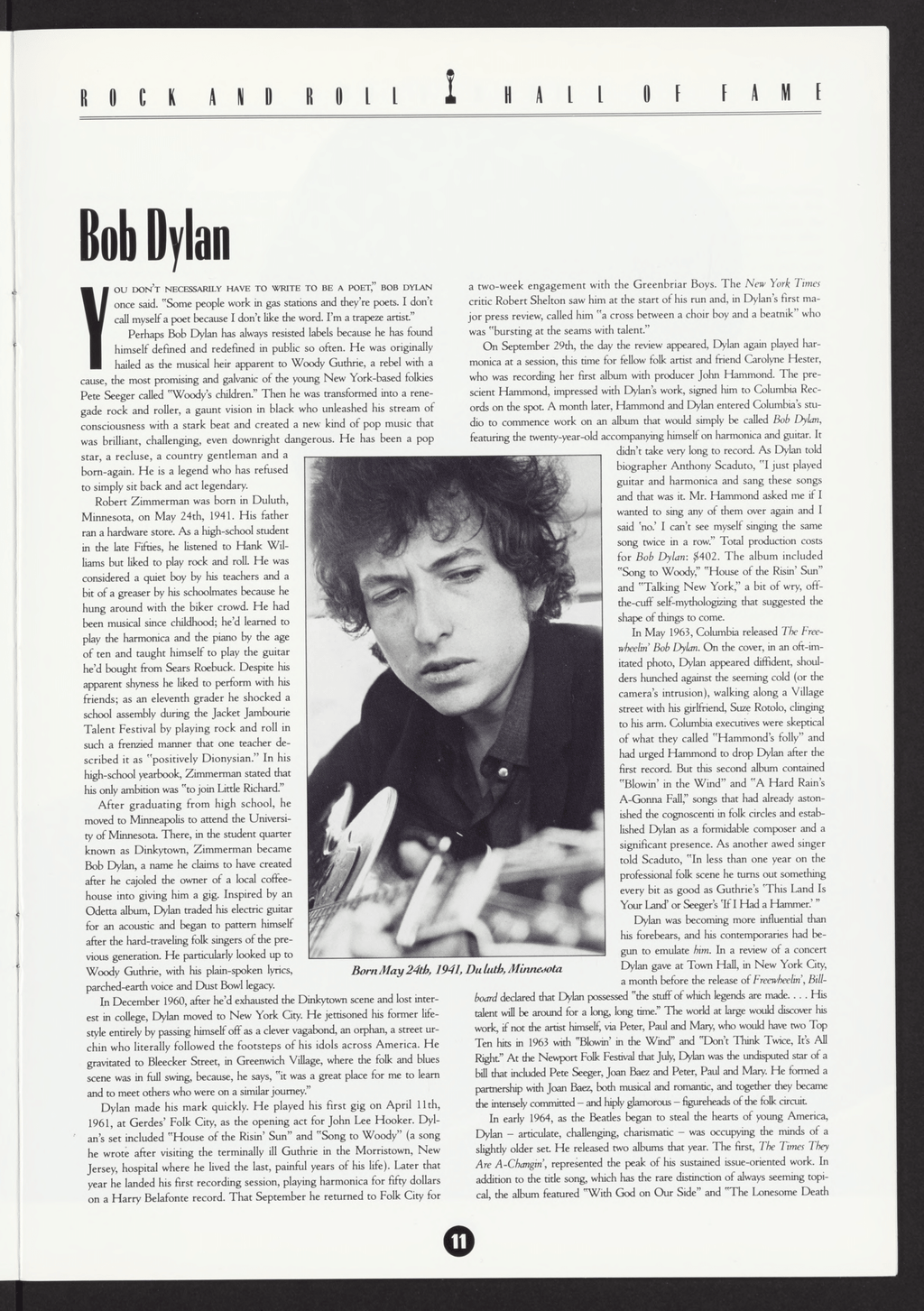 ROCK HALL 1988 - INDUCTION PROGRAM