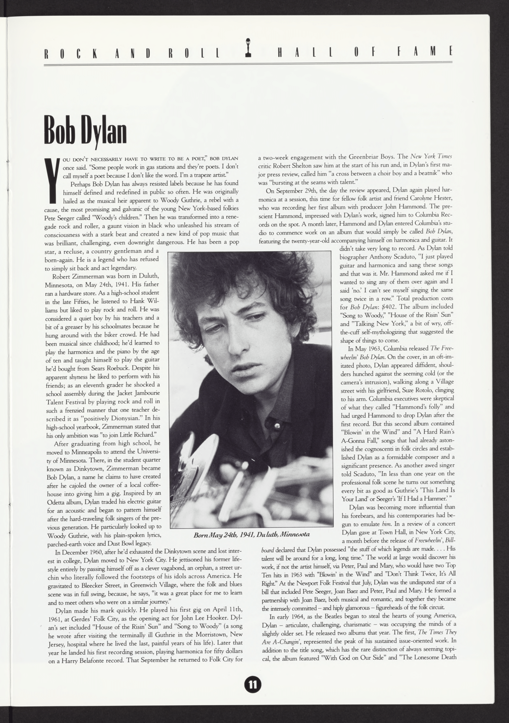 ROCK HALL 1988 - INDUCTION PROGRAM