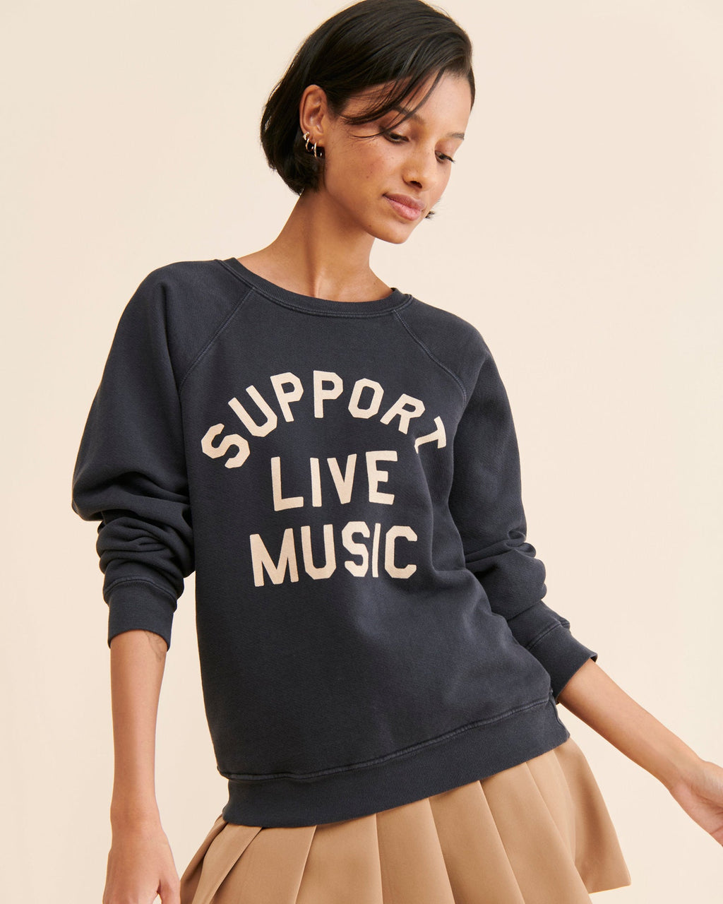SUPPORT LIVE MUSIC CREWNECK BY RETRO BRAND