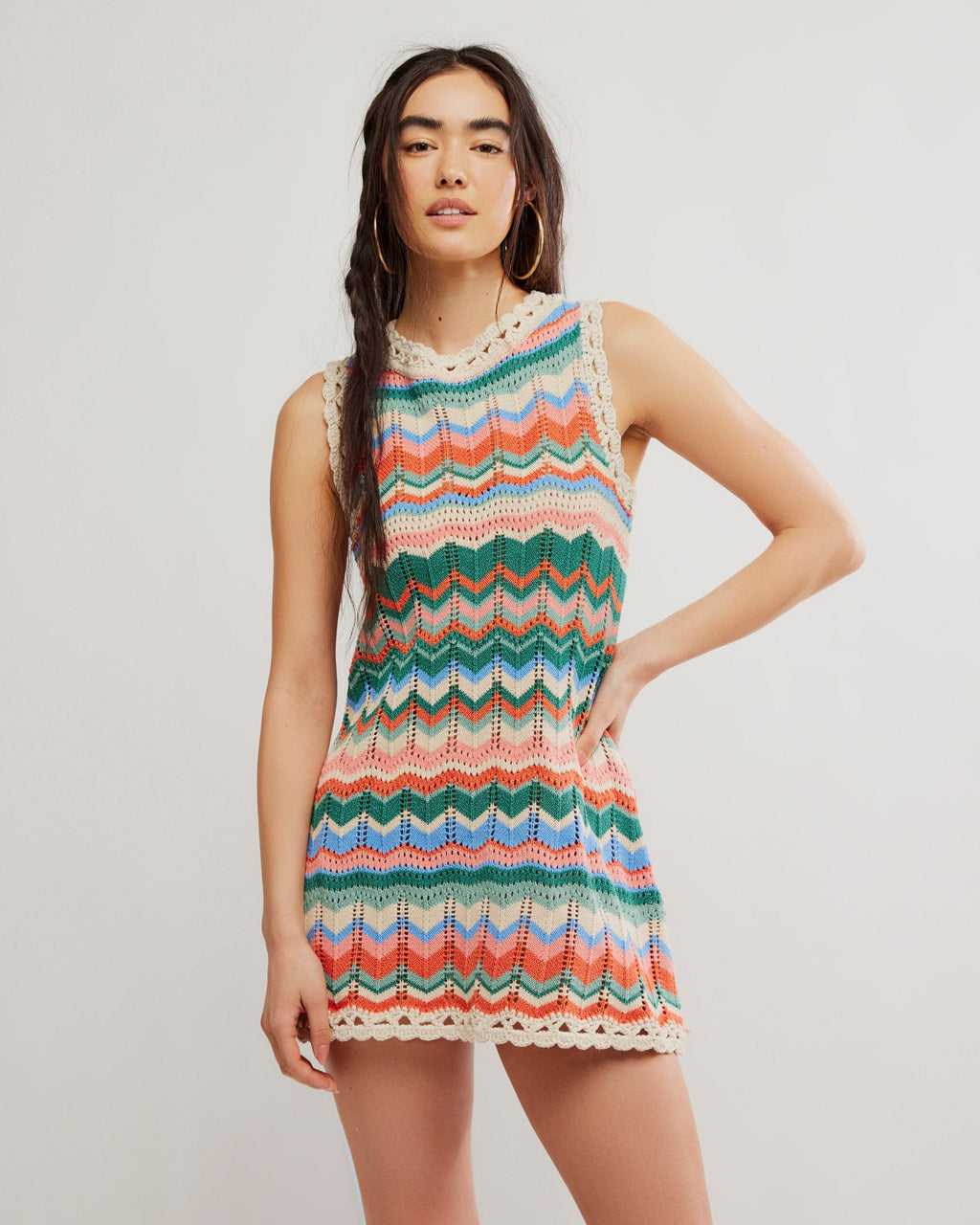 FREE PEOPLE - SANDY MAE KNIT MINI DRESS