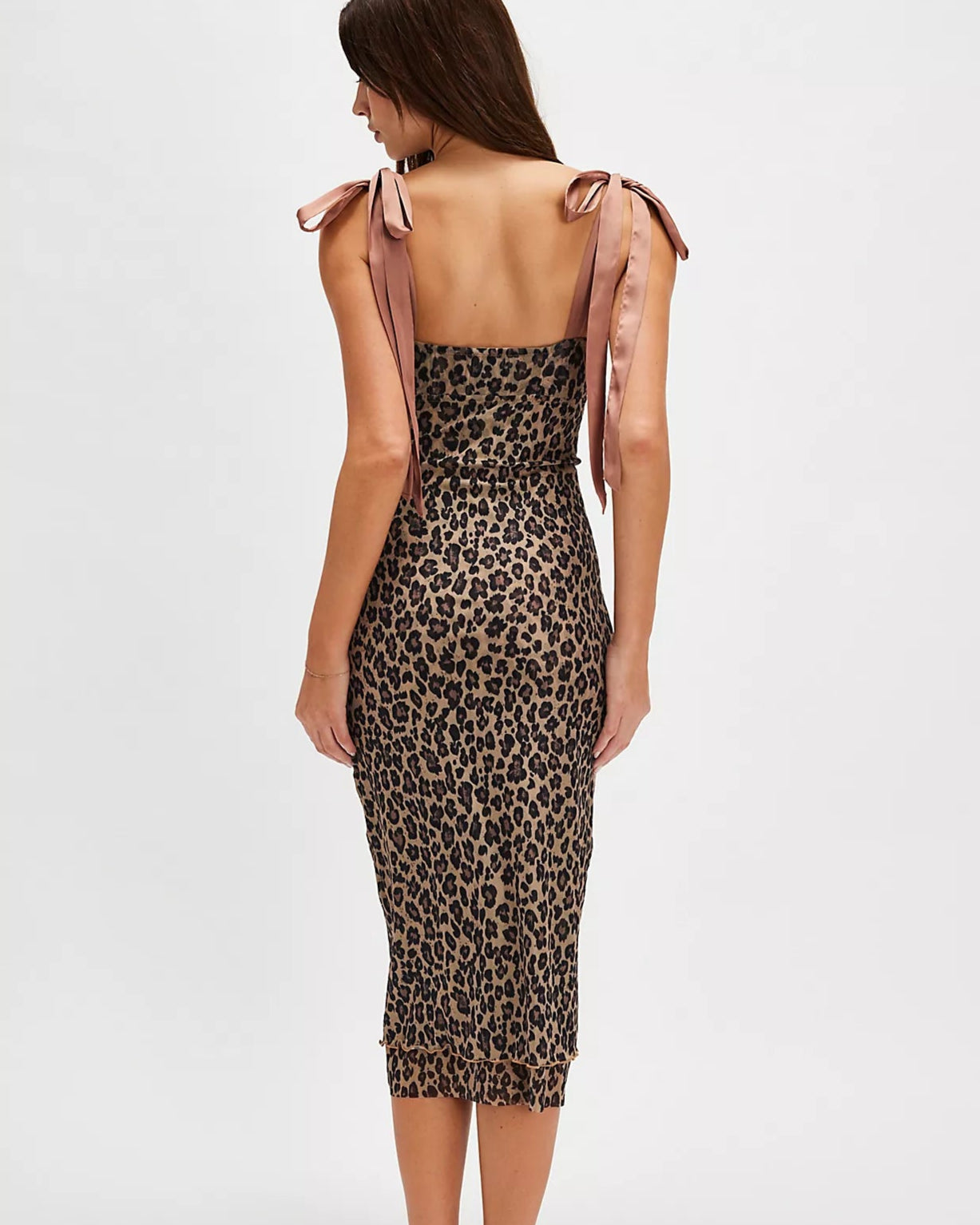 Free People Printed Got Glam Slip Dress - Natural Cheetah Combo M Free People Printed Got Glam Slip Dress - Natural Cheetah Combo M