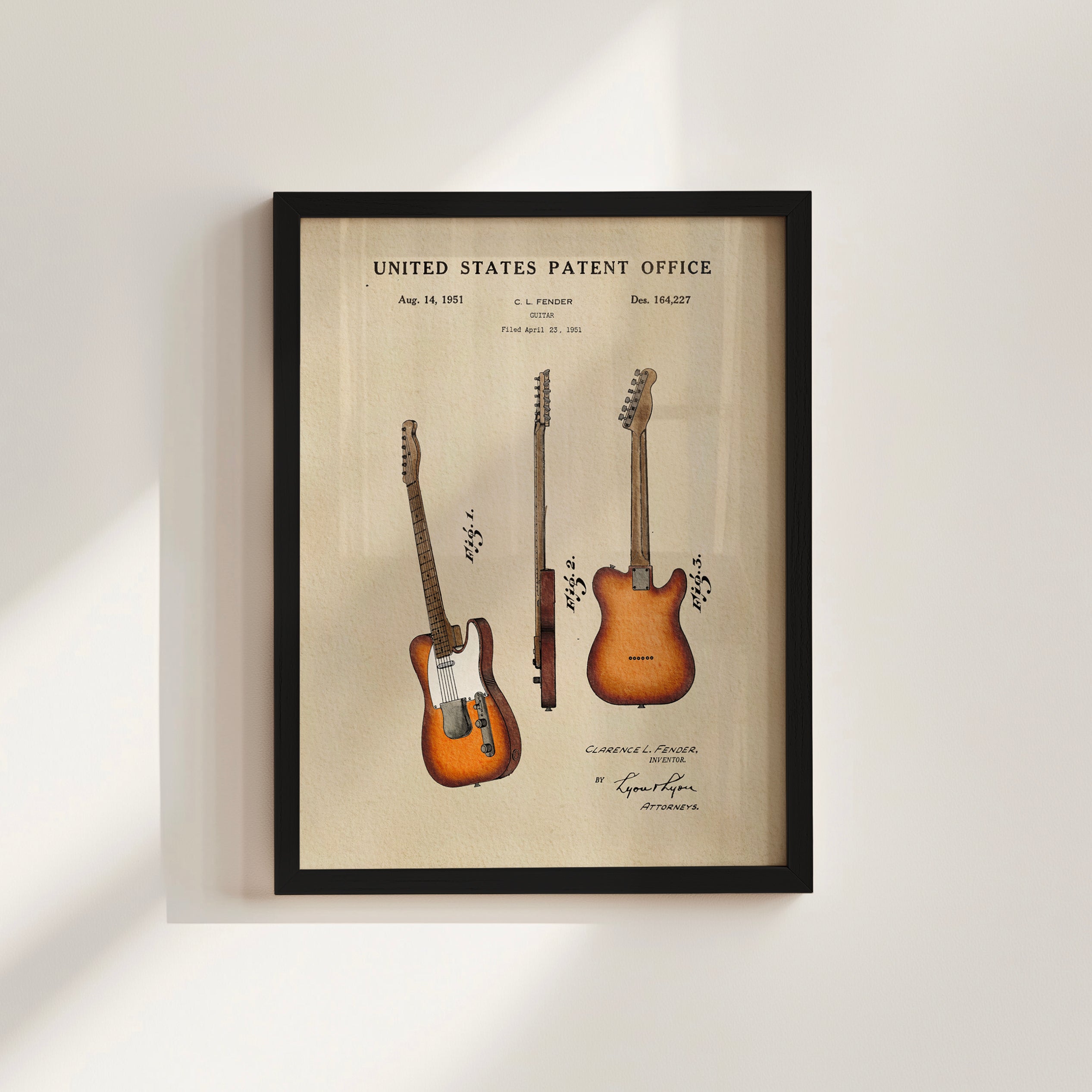 PATENTES ATEMPORALES - IMPRESIÓN DE GUITARRA FENDER TELECASTER