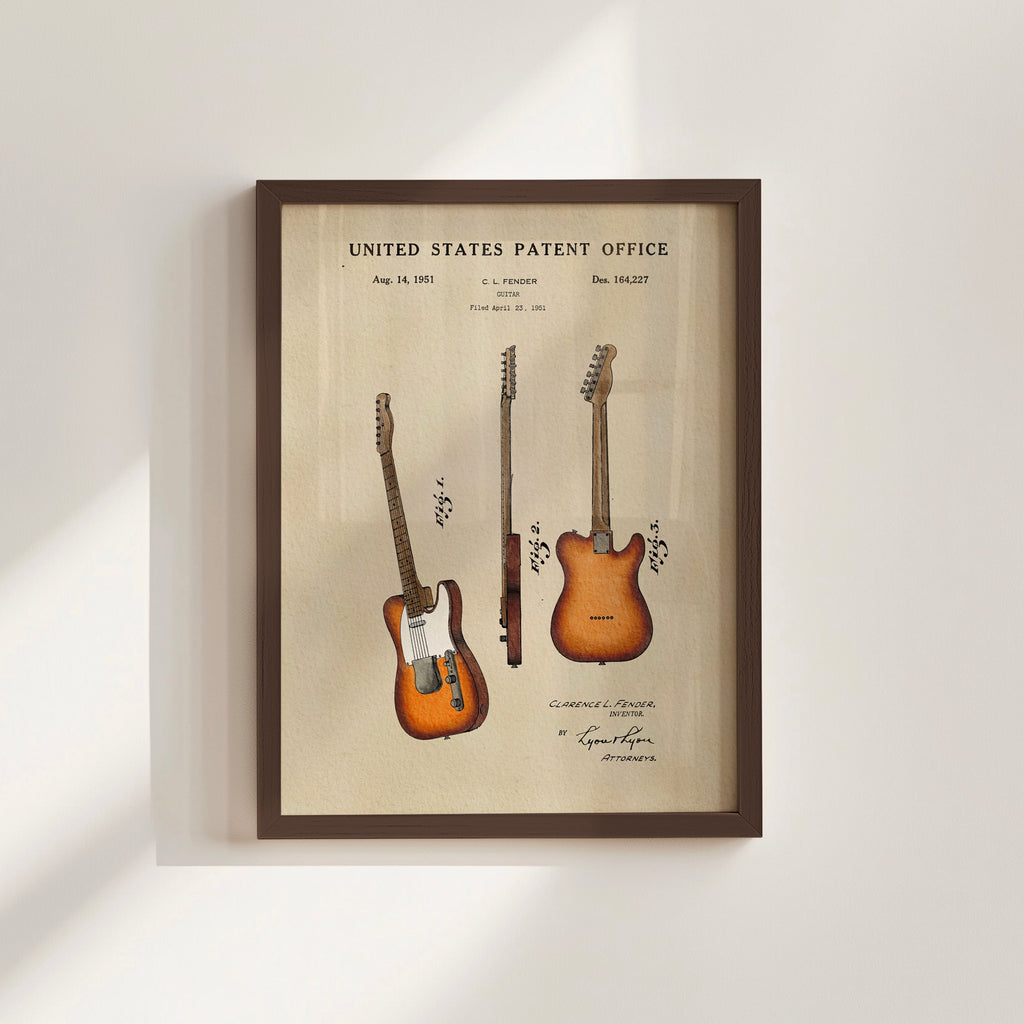 PATENTES ATEMPORALES - IMPRESIÓN DE GUITARRA FENDER TELECASTER