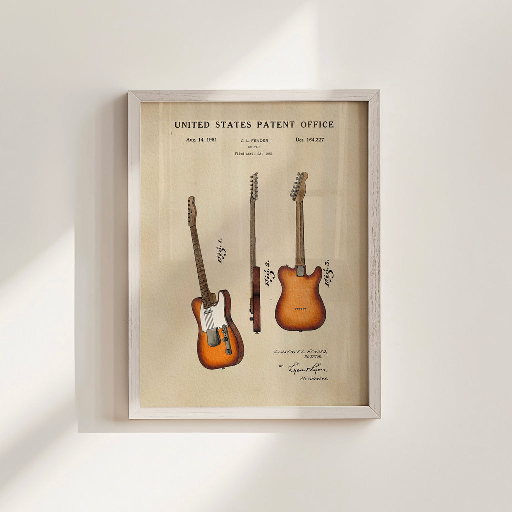 PATENTES ATEMPORALES - IMPRESIÓN DE GUITARRA FENDER TELECASTER