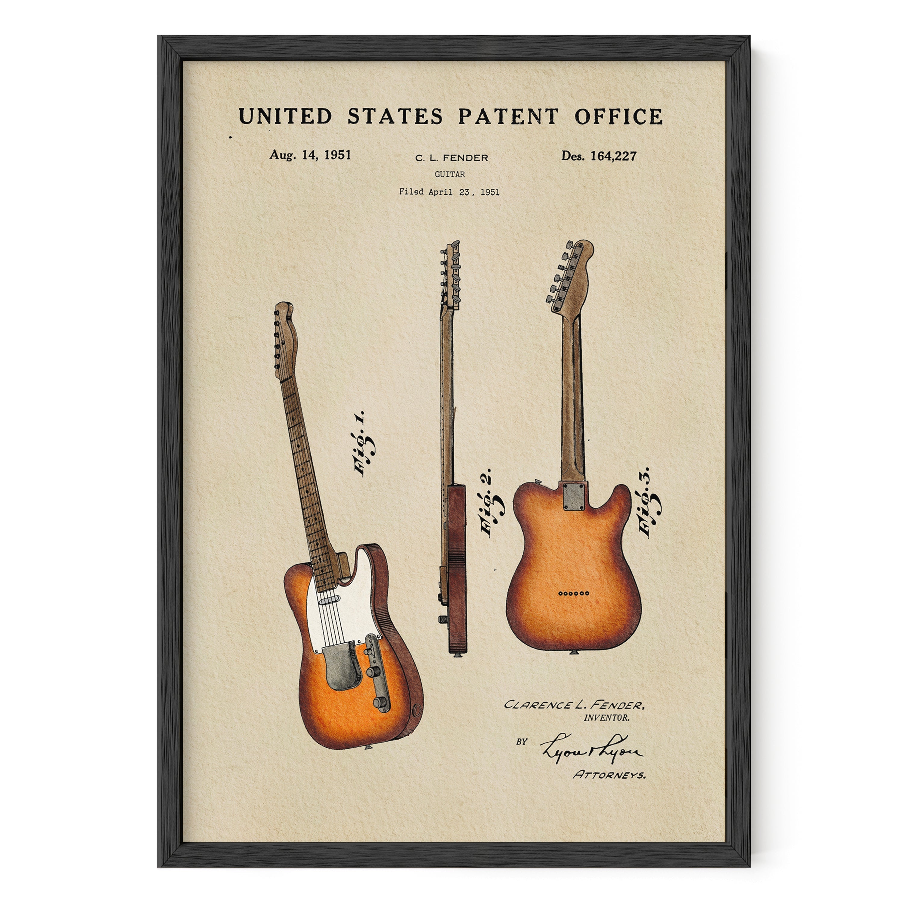 PATENTES ATEMPORALES - IMPRESIÓN DE GUITARRA FENDER TELECASTER