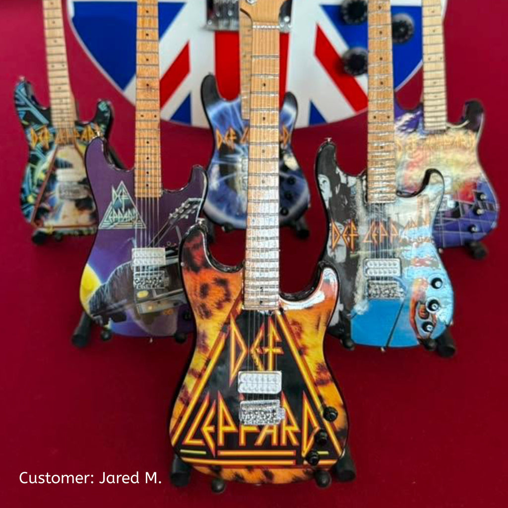 DEF LEPPARD - FULL SET OF 6 MINI GUITARS