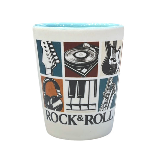 ROCK HALL MUSIC MOSAIC WHITE SHOT GLASS