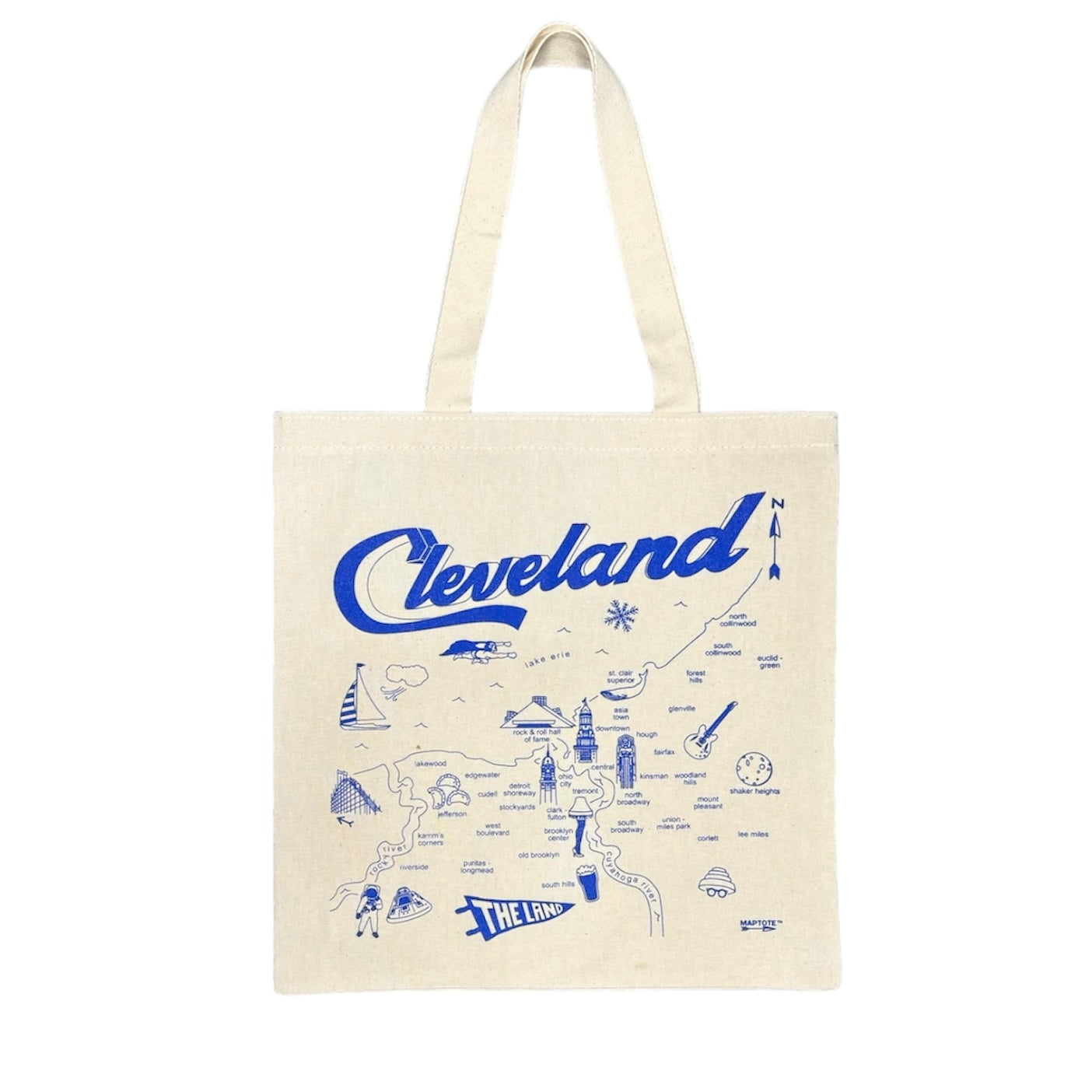 TOTE DE COMESTIBLES CON MAPA DE LA CIUDAD DE ROCK HALL CLEVELAND