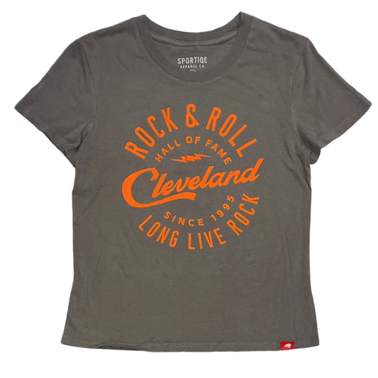 ROCK HALL CLEVELAND SCRIPT FITTED T-SHIRT