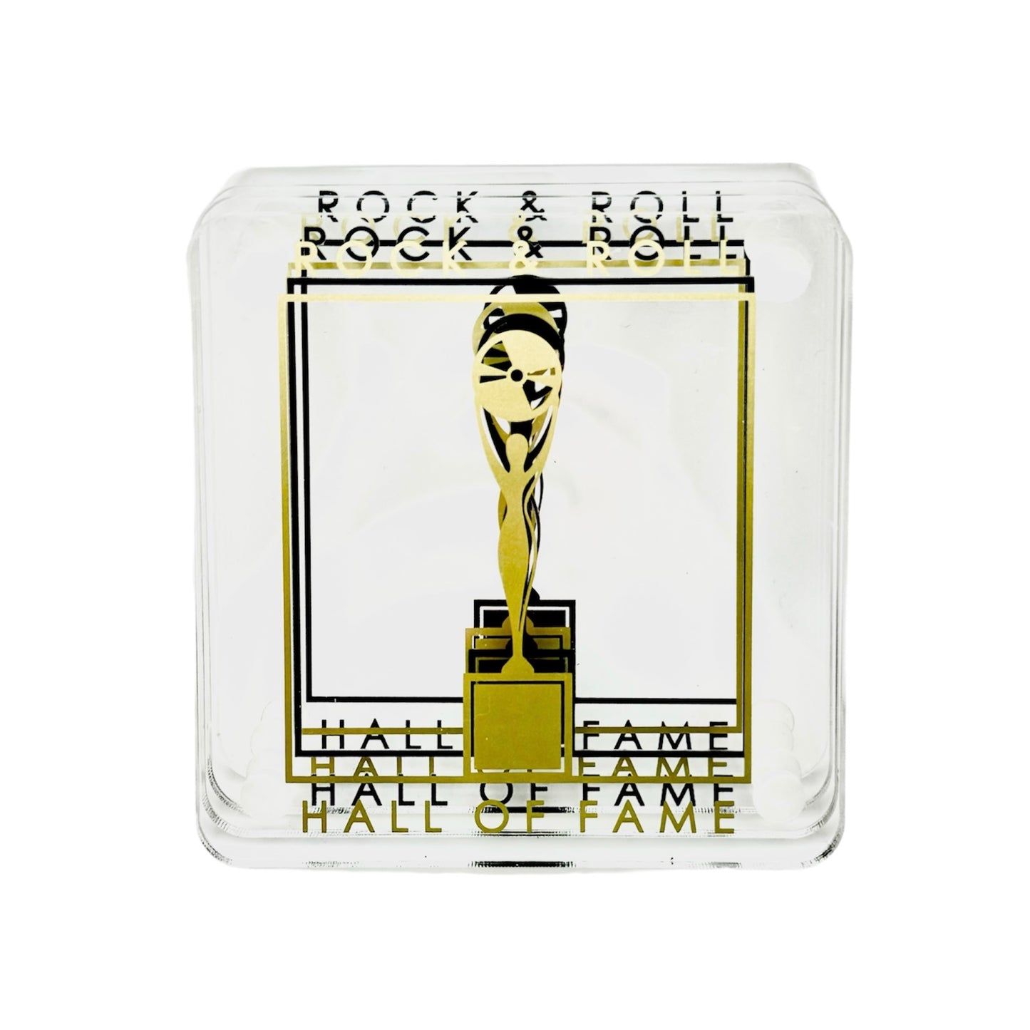 COLECCIÓN ROCK HALL GOLD - SET DE POSAVASOS CON TROFEO