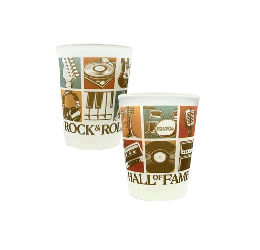 ROCK HALL MUSIC MOSAIC FROSTED SHOT GLASS