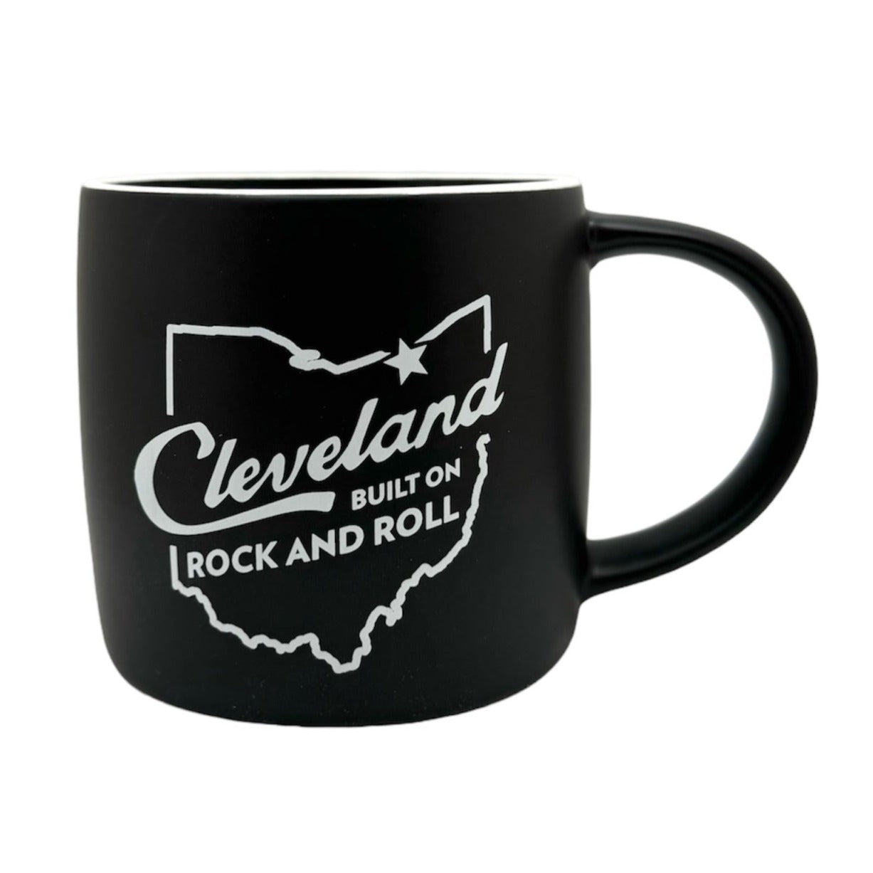 ROCK HALL CLEVELAND BUILT ON ROCK AND ROLL MUG