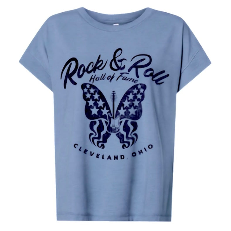 ROCK HALL ELECTRIC BUTTERFLY FITTED T-SHIRT