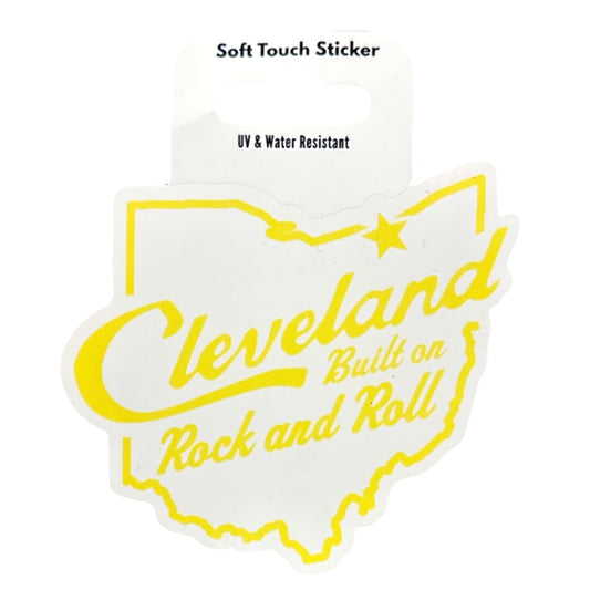 ROCK HALL CLEVELAND BUILT ON ROCK AND ROLL STICKER