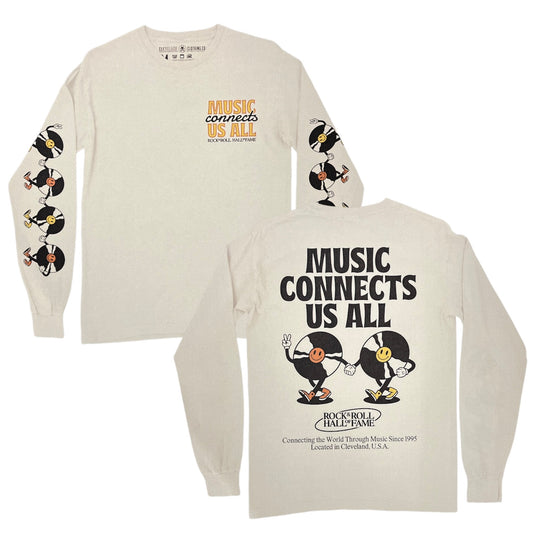 ROCK HALL MUSIC CONNECTS US ALL LONG SLEEVE T-SHIRT