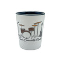 ROCK HALL BANDSTAND WHITE CERAMIC SHOT GLASS