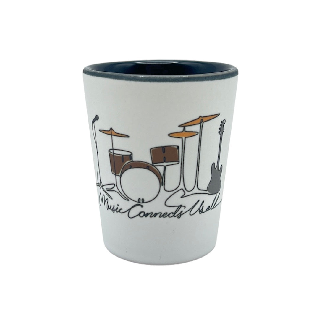 ROCK HALL BANDSTAND WHITE CERAMIC SHOT GLASS