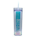 ROCK HALL IRIDESCENT LOGO TUMBLER WITH STRAW