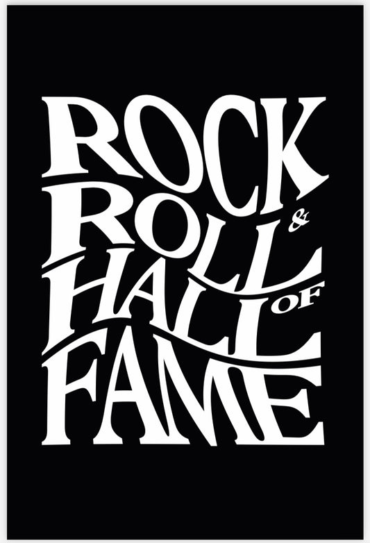 POSTAL DEL LOGOTIPO ONDULADO DE ROCK HALL