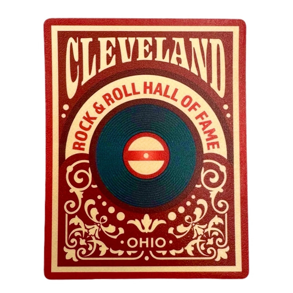 ROCK HALL RECORD PLAYING CARD STICKER