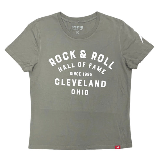 ROCK HALL CLEVELAND MOTO FONT FITTED T-SHIRT