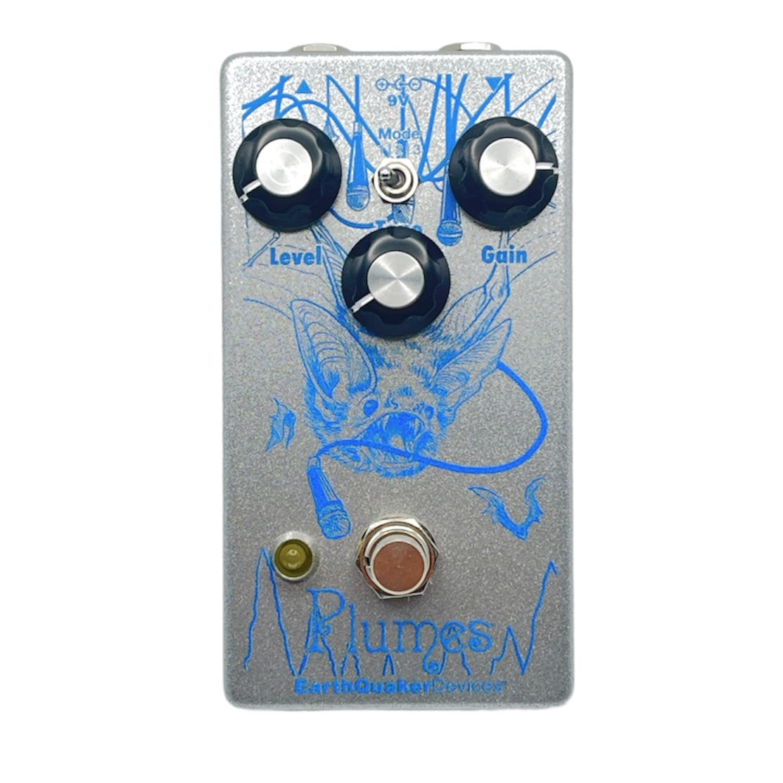 ROCK HALL X EARTHQUAKER DEVICES - LIMITED EDITION SILVER SPARKLE PLUMES SMALL SIGNAL SHREDDER PEDAL