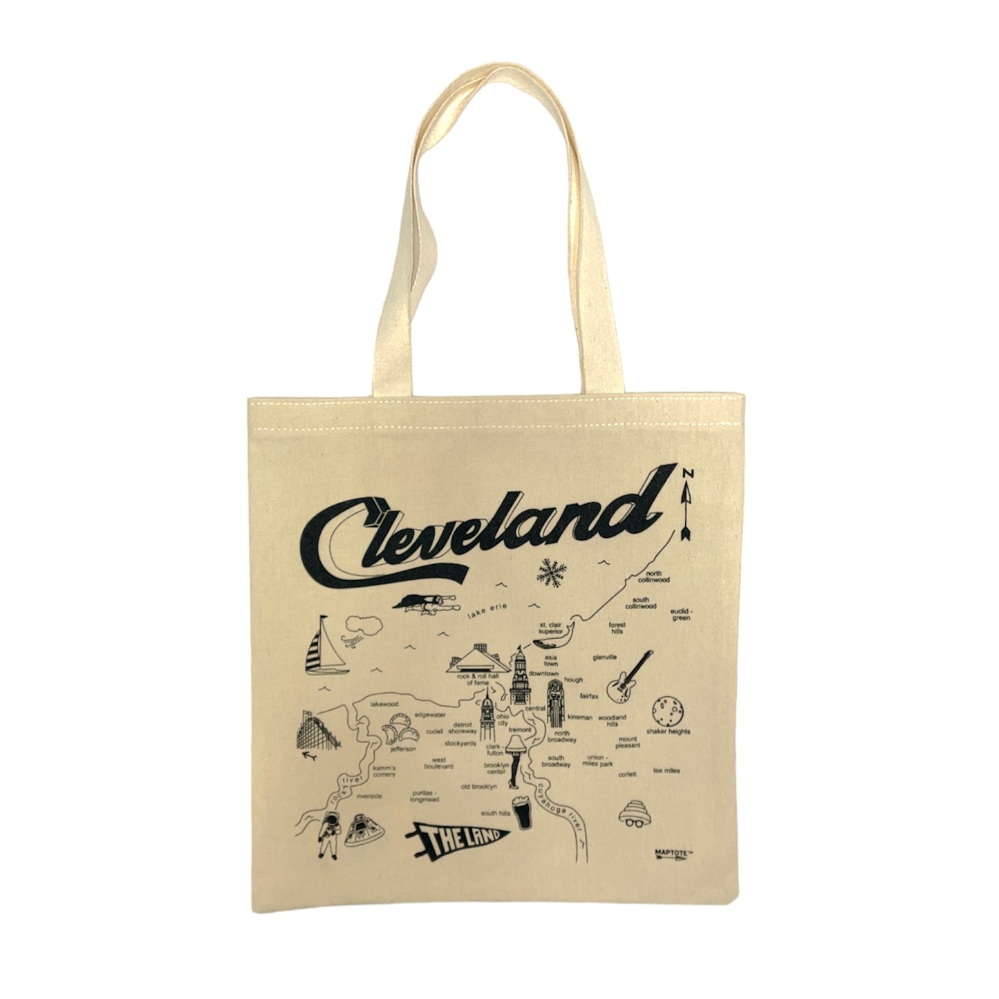 ROCK HALL CLEVELAND CITY MAP GROCERY TOTE