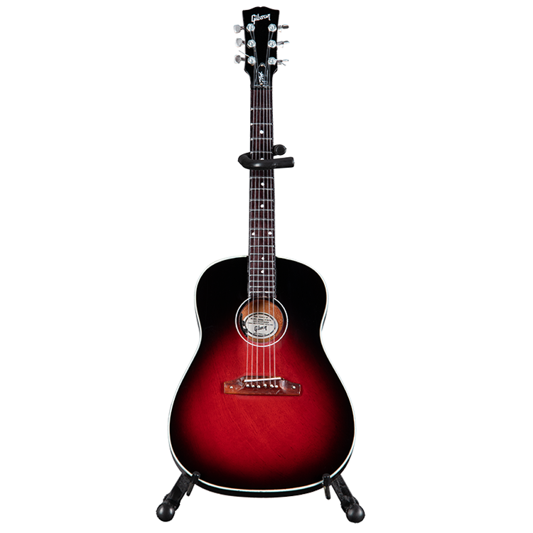Mini guitarra acústica Slash Gibson J-45 Vermillion Burst a escala 1:4 