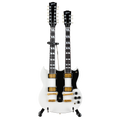 GIBSON - WHITE SG EDS-1275 DOUBLENECK - MINI GUITAR
