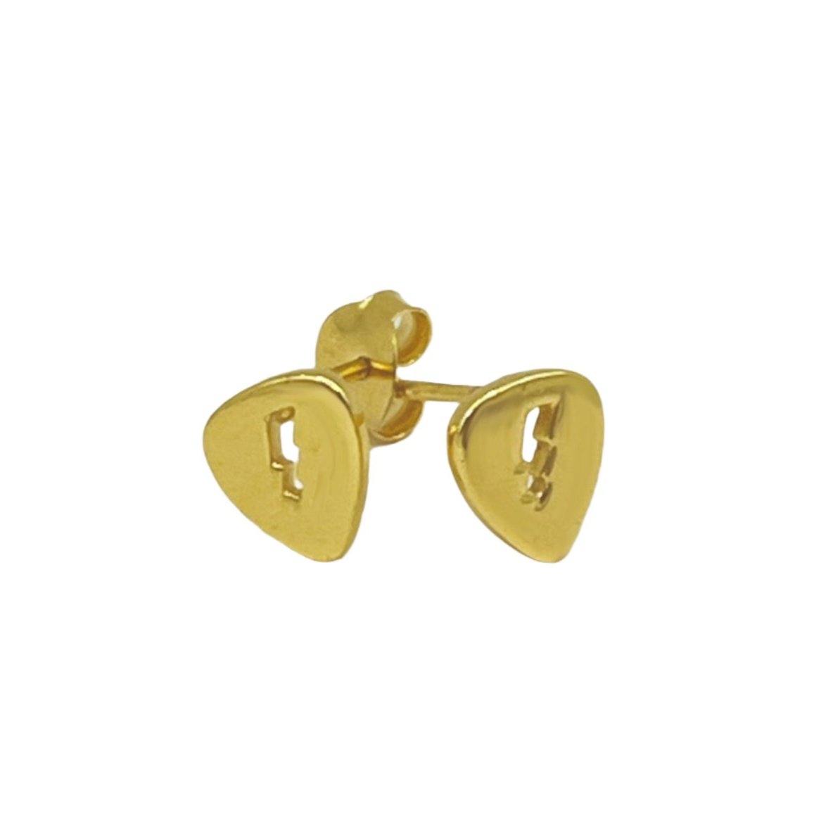 GOLD LIGHTNING PICK STUD EARRINGS