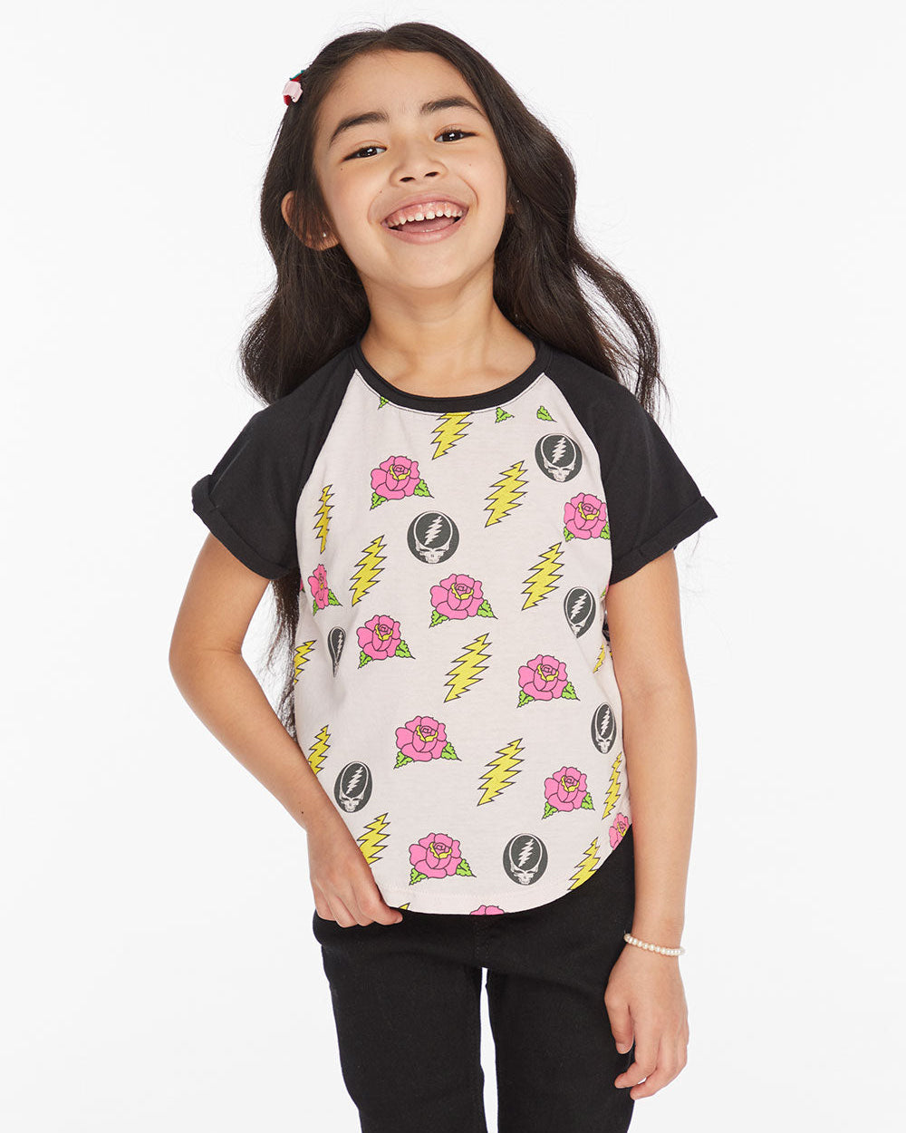 GRATEFUL DEAD - SKULL & ROSES YOUTH GIRLS T-SHIRT